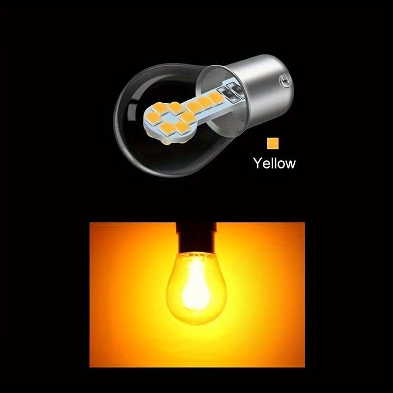 1pc Yellow LED Turn Signal & Brake Light Bulb High-Temperature Resistant 12V Mult