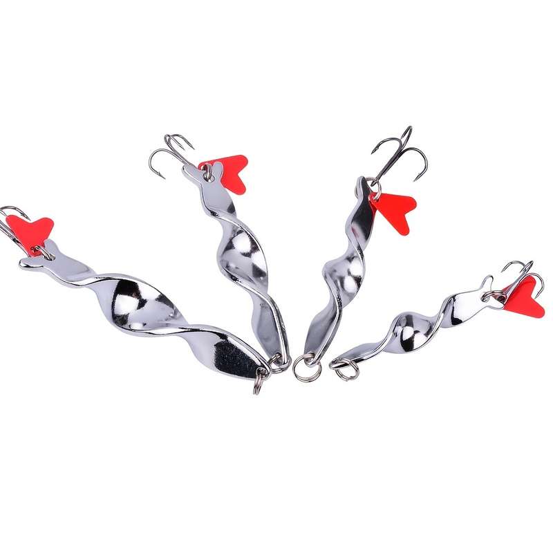 1pc 21g Rotating Metal Lure Spinner Spoon Lure Artificial Hard Bait With Treble Hook For Trout Pi