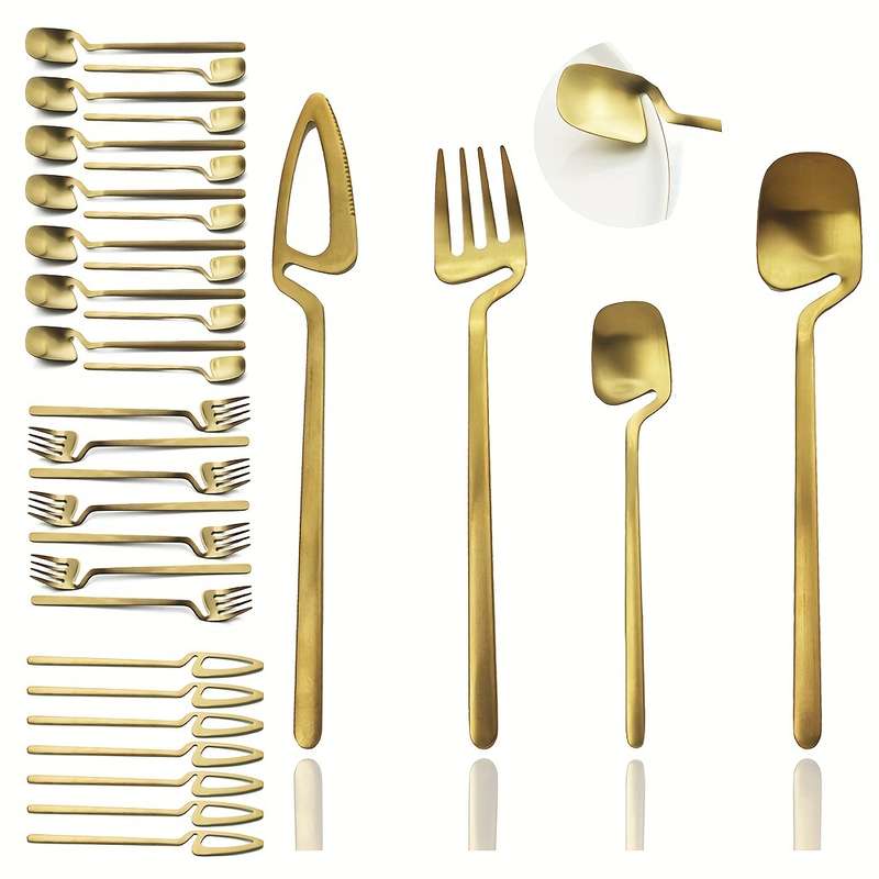32pcs Stainless Steel Cutlery Set for 8 Matte Finish Includes Knife Fork Spoon Teaspoon