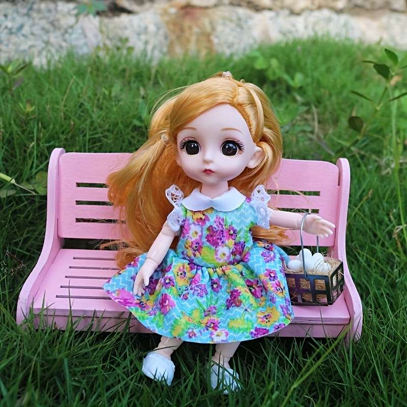 Toy Dolls Style Yellow Hair Doll Add Printed Camouflage Suit Doll