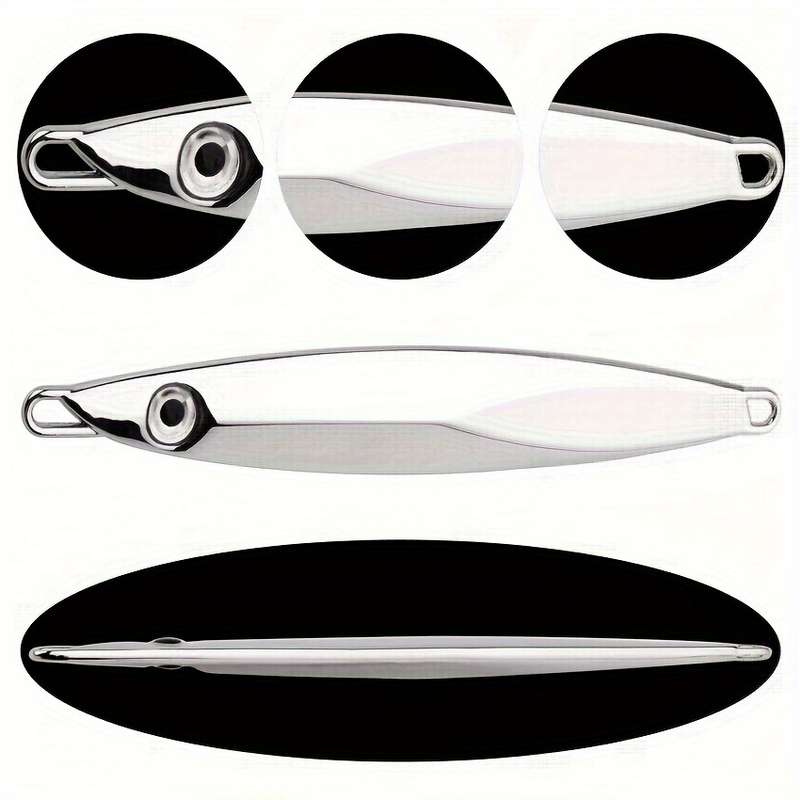 1pc 10g Sinking Metal Jig Silvery Trolling Hard Bait Bass Fishing Bait Fishing Tackle For Saltwa