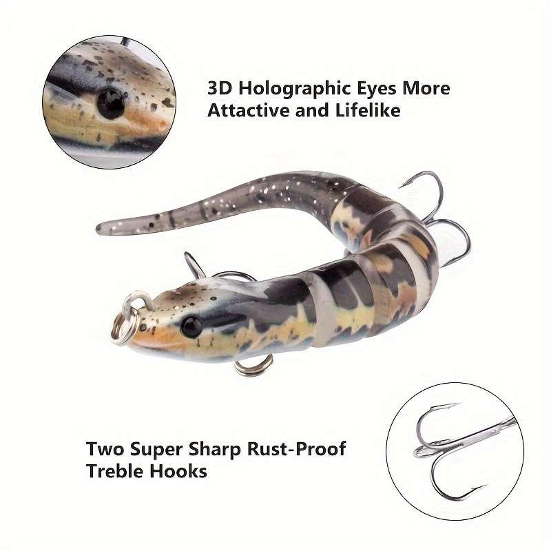 1pc Eel Swimbait 1.0cm 11.7g Slow Sinking Crankbait For Freshwater And Saltwater Trout And Bass