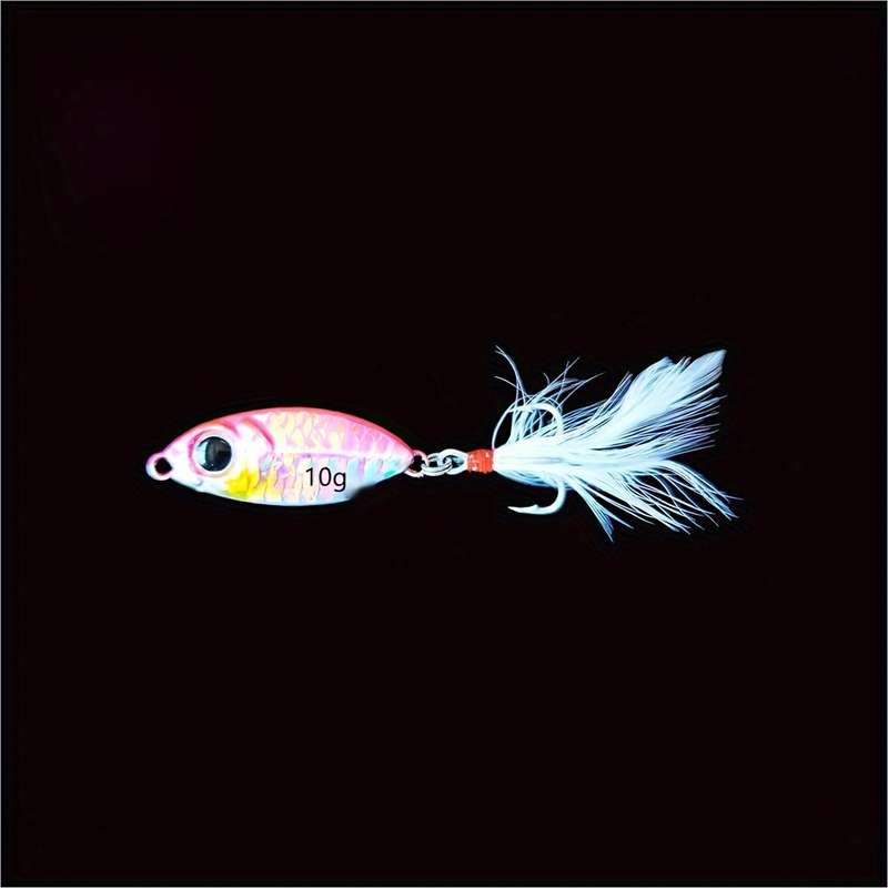 1pc 10g Small Iron Plate with Falling Fish Scale Pattern in Long-range Cast Perch with Cocked Mout
