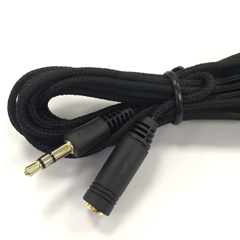 1pc Premium Braided 3.5mm Headphone Extension Cable 1.5m Lengths 0.138'' Microphone Jack Ster