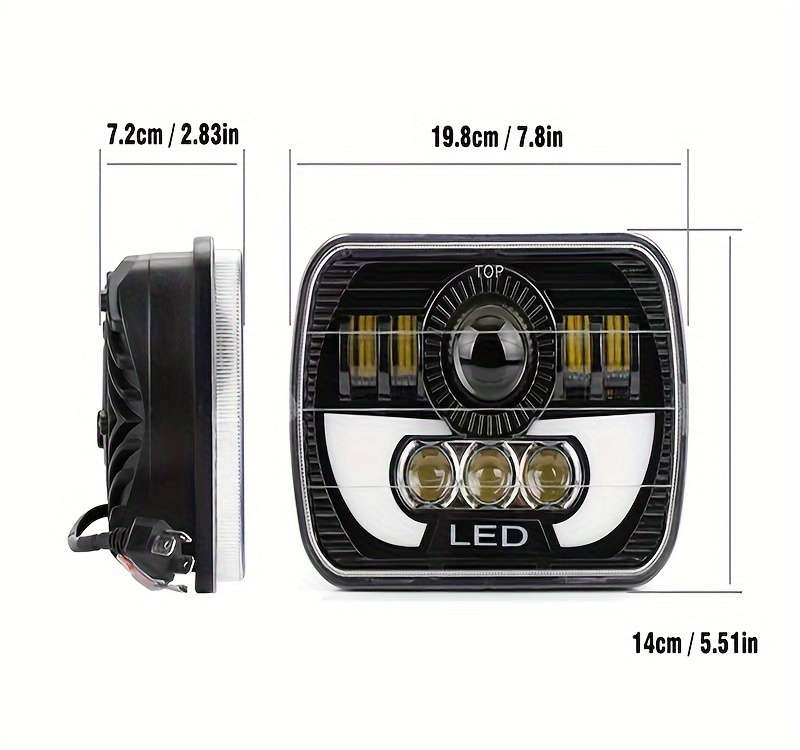 1pc 17.78cm Motorcycle Headlight Car Headlight H4 5X7 7X6 LED Truck Headlight H4 Far