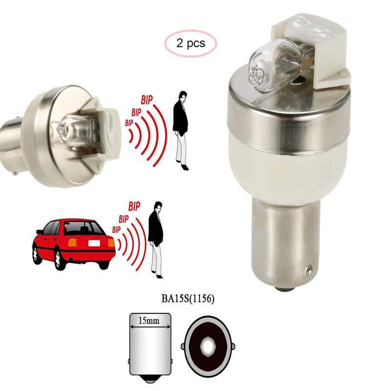2pcs Universal Fit 12V Incandescent Tail Light Bulbs with Built-in Beeper Buzzer for