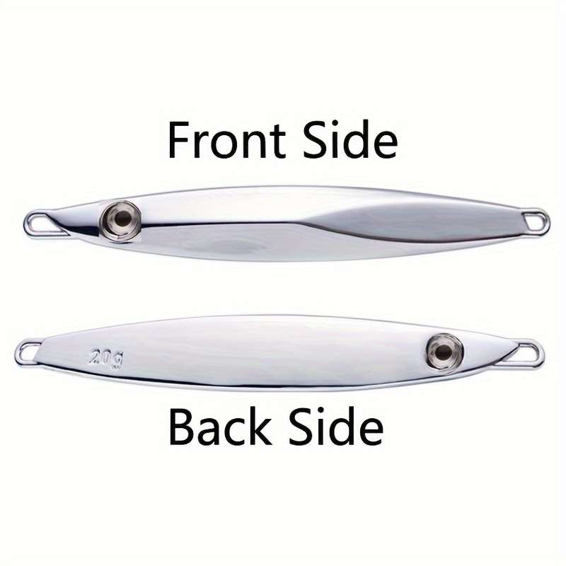 1pc 10g Sinking Metal Jig Silvery Trolling Hard Bait Bass Fishing Bait Fishing Tackle For Saltwa