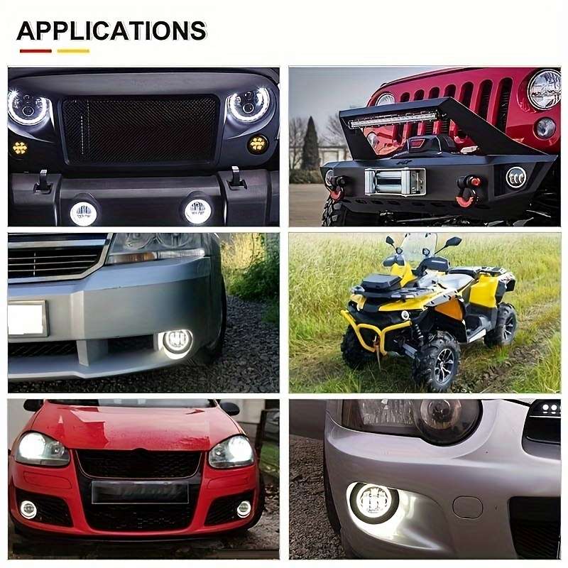 2pcs 10.16 Cm Angel Eyes LED Fog Light 12V 24V 60W Car Front Foglight 6000LM For Wran