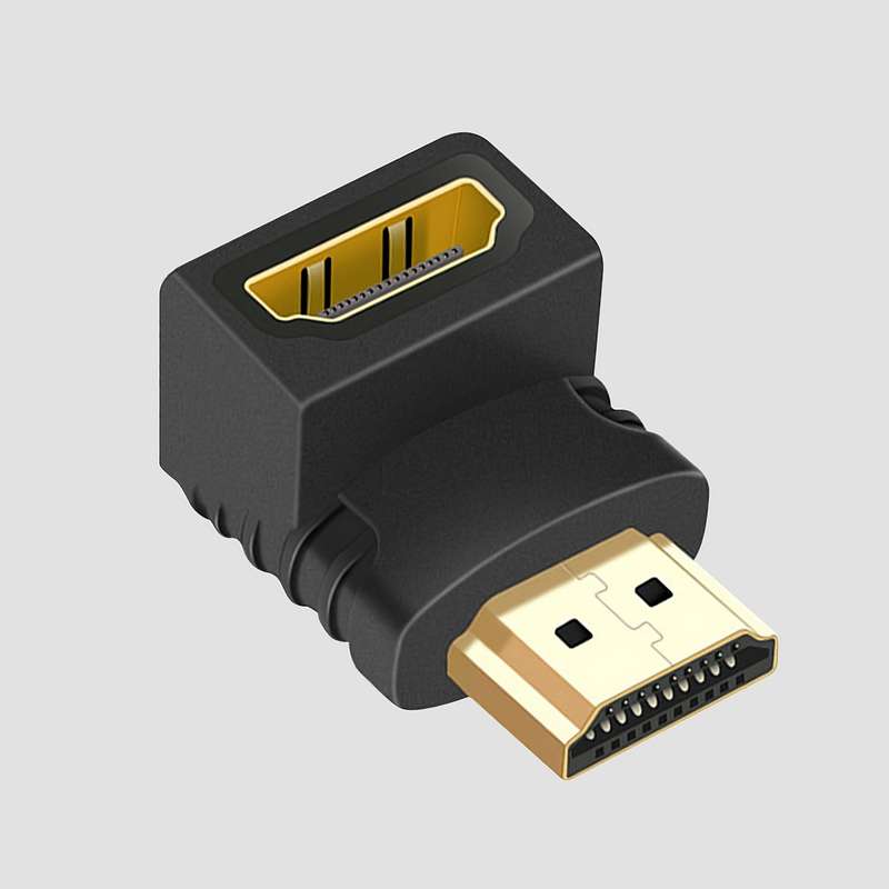 1pc High-Quality 90-Degree HDTV Adapter Male to Female 2.0 Cable with 4K@60Hz HDR Support
