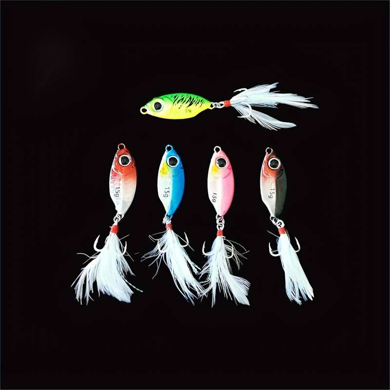 1pc 10g Small Iron Plate with Falling Fish Scale Pattern in Long-range Cast Perch with Cocked Mout