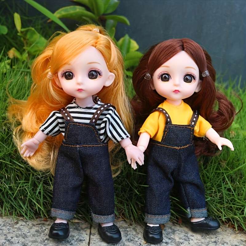 Toy Dolls Style Yellow Hair Doll Add Printed Camouflage Suit Doll
