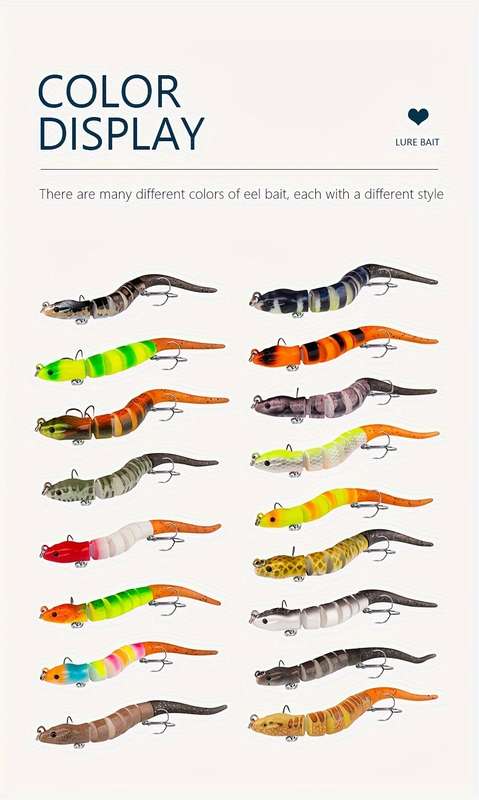 1pc Eel Swimbait 1.0cm 11.7g Slow Sinking Crankbait For Freshwater And Saltwater Trout And Bass