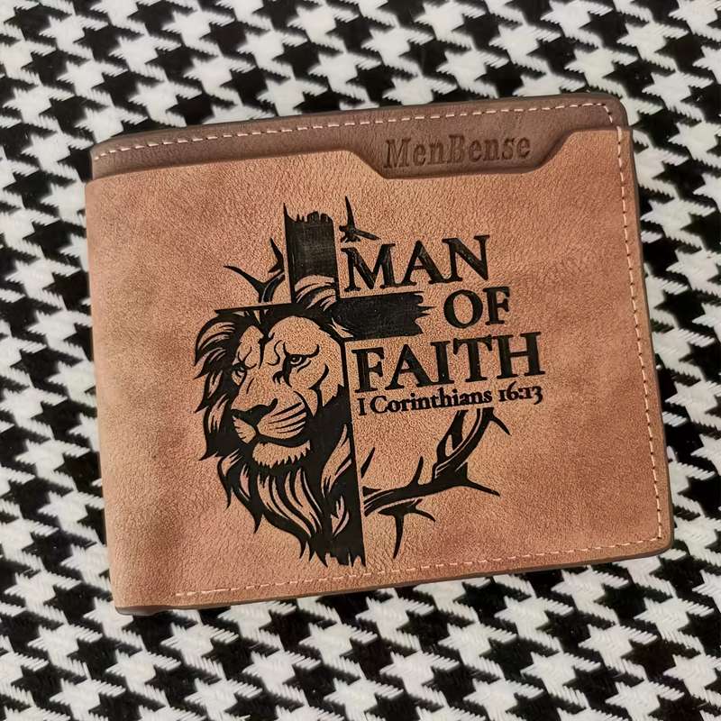 1pc Wallet   PU Leather  Men's Lion Pattern