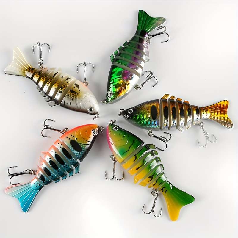 5pcs Fishing Lures Set Realistic Swimbait with Hard Bait and Spinner Blades ABS Material Fr