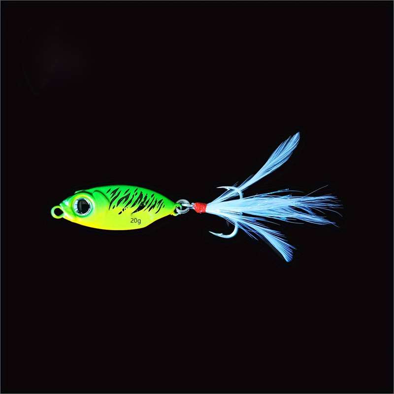 1pc 10g Small Iron Plate with Falling Fish Scale Pattern in Long-range Cast Perch with Cocked Mout