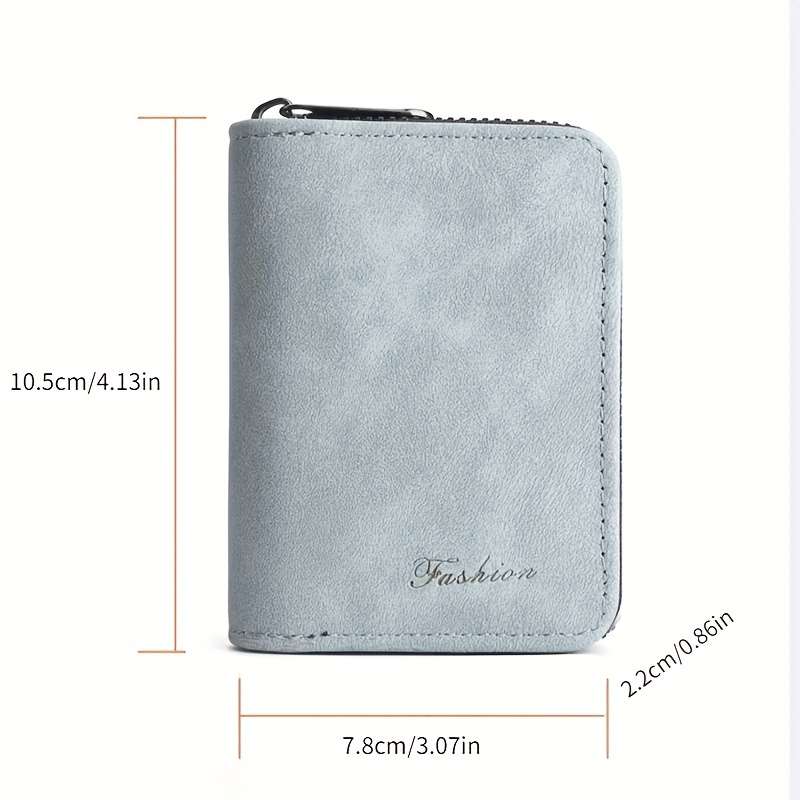 1pc Compact Ultra-Thin Synthetic Leather Card HolderLarge Capacity Multi-Slot Organizer with Zi