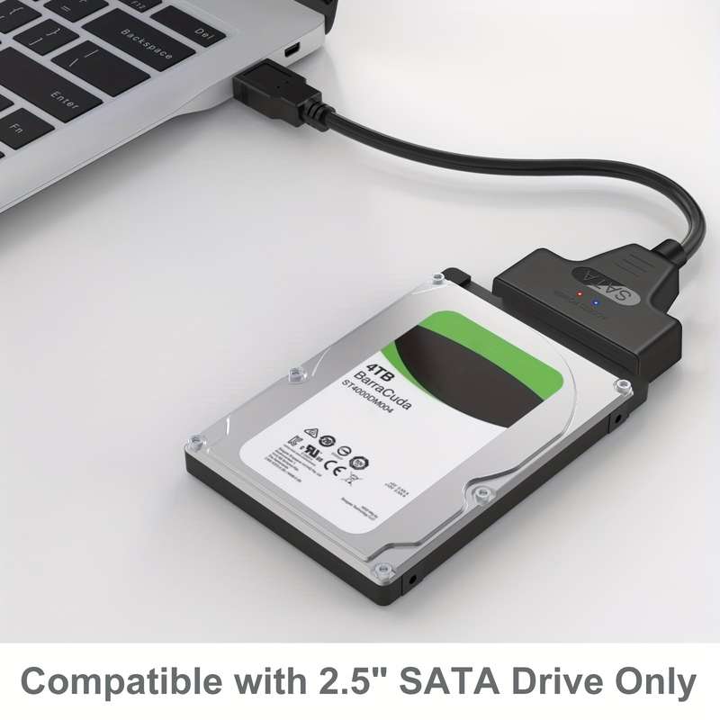 1pc UASP Compatible High-Speed USB 3.0 to SATA III Adapter Cable for 2.5-Inch HDD SSD Black