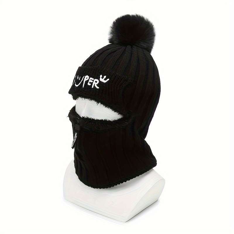 Winter Hat Color Zipper Black Size One Size