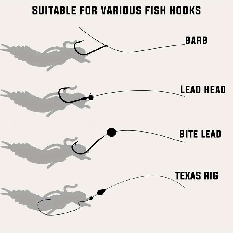 10pcs Soft Fishing Lure Set PVC Ideal for Freshwater Saltwater Angling