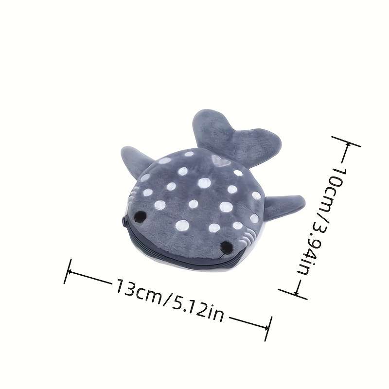 1pc Cute Big Mouth Shark Design Men's Coin Wallet Small Wallet Plush Bag