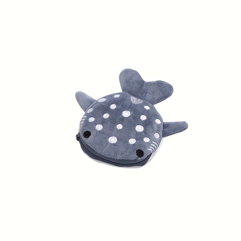 1pc Cute Big Mouth Shark Design Men's Coin Wallet Small Wallet Plush Bag
