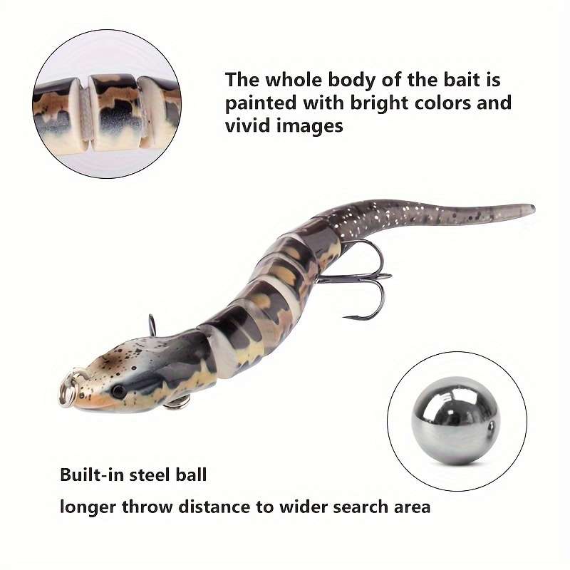 1pc Eel Swimbait 1.0cm 11.7g Slow Sinking Crankbait For Freshwater And Saltwater Trout And Bass