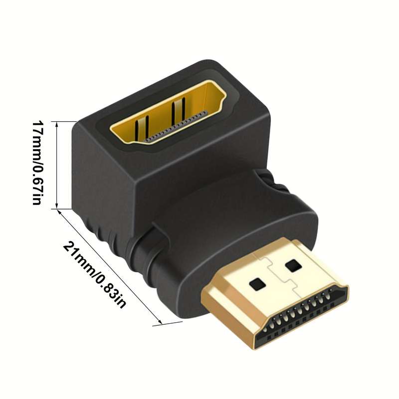1pc High-Quality 90-Degree HDTV Adapter Male to Female 2.0 Cable with 4K@60Hz HDR Support