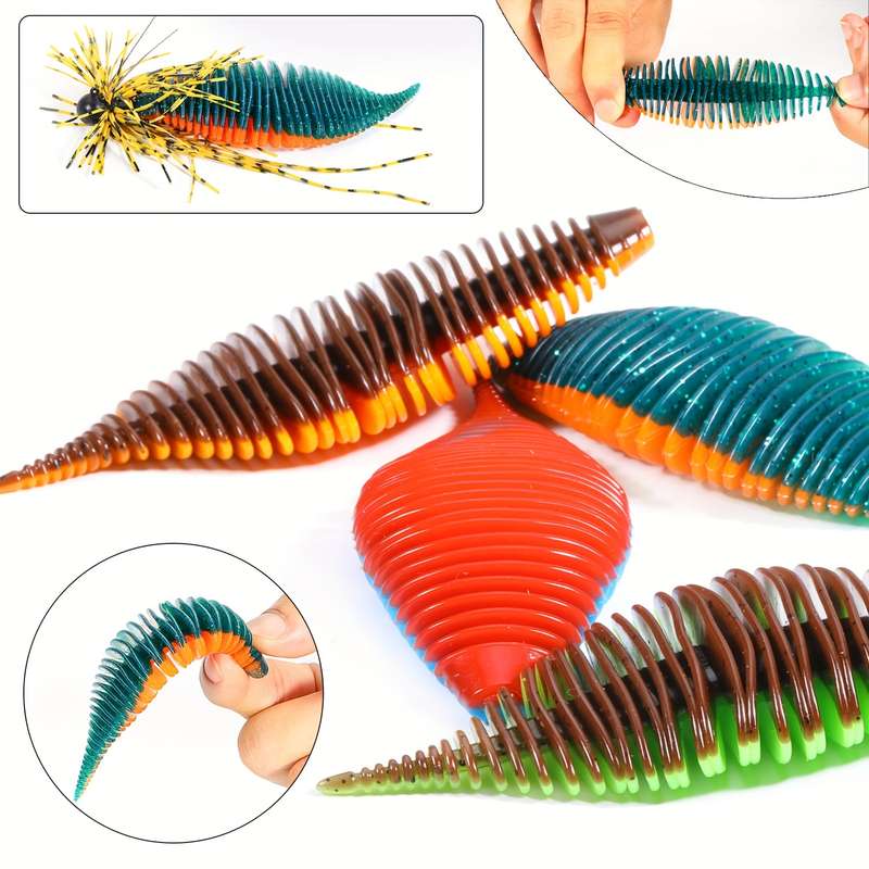3pcs 7.5cm Soft Fishing Lures Lifelike Artificial Swimbait with Realistic Segmented Body 6 Vibrant C