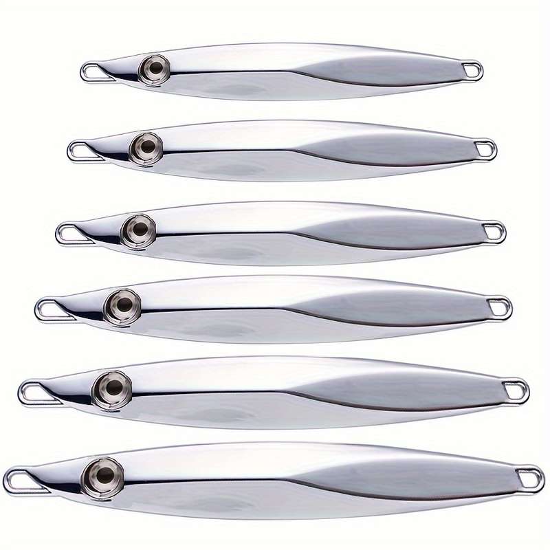 1pc 10g Sinking Metal Jig Silvery Trolling Hard Bait Bass Fishing Bait Fishing Tackle For Saltwa