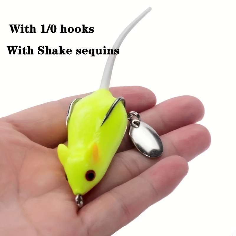 1pc Soft Mouse Shaped Bait Bells Sound Fishing Lure Silicon Artificial Fishing Bait Set Fish