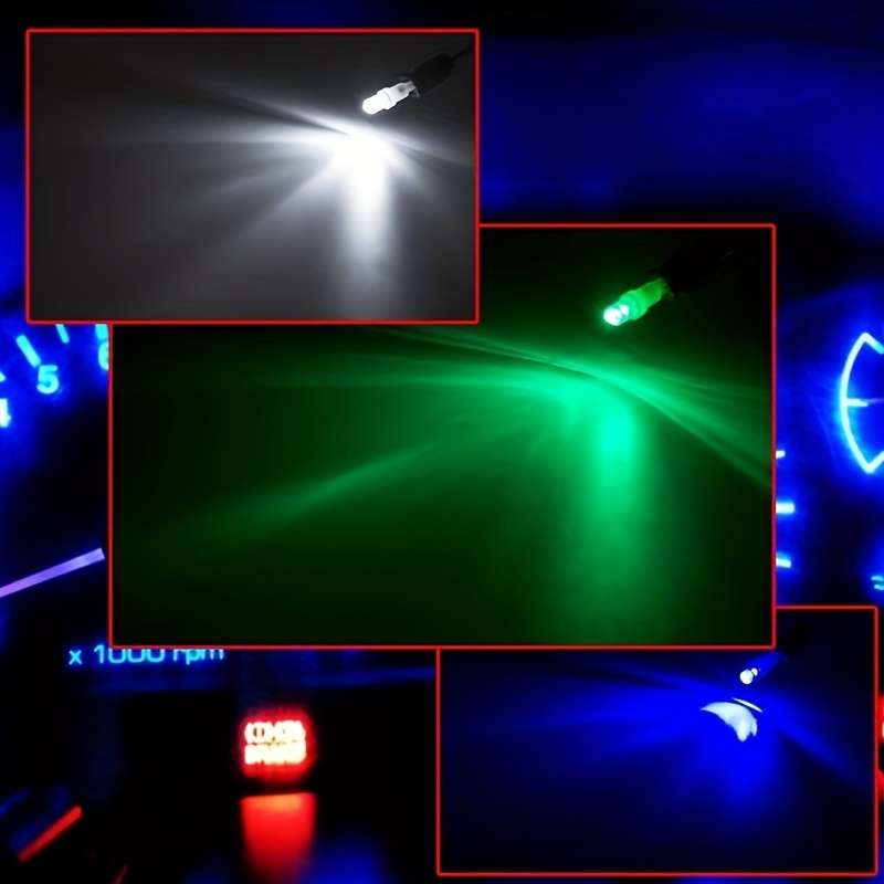 10pcs Green T5 LED Car Dash Dashboard Lights 74 73 286 Instrument Cluster Gauge Panel
