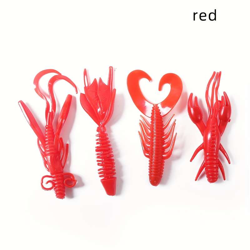 4pcs Anmuka Soft Fishing Lures Realistic Green  Black Lobster Designs 2g Silicone Bait for Bass