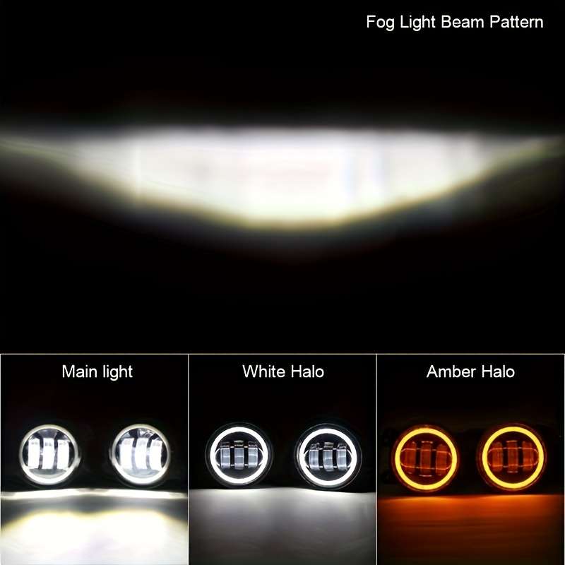 2pcs 10.16 Cm Angel Eyes LED Fog Light 12V 24V 60W Car Front Foglight 6000LM For Wran