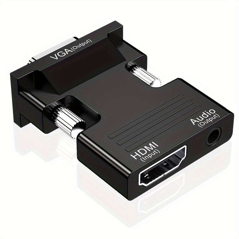 1pc HDTV to VGA Converter Adapter with Audio 1080p HD Video Dongle Active Female to Male VGA
