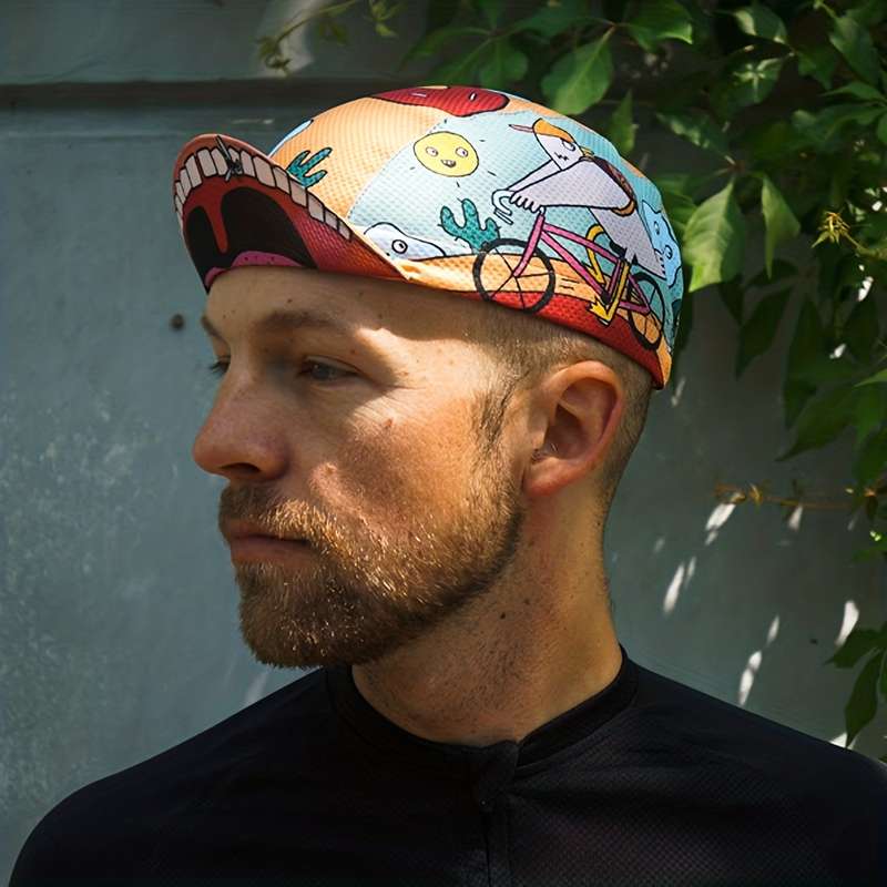 1pc Breathable Sun Protection Cycling Cap for Men and Women Funny Sports Cloth Hat for Mountain a