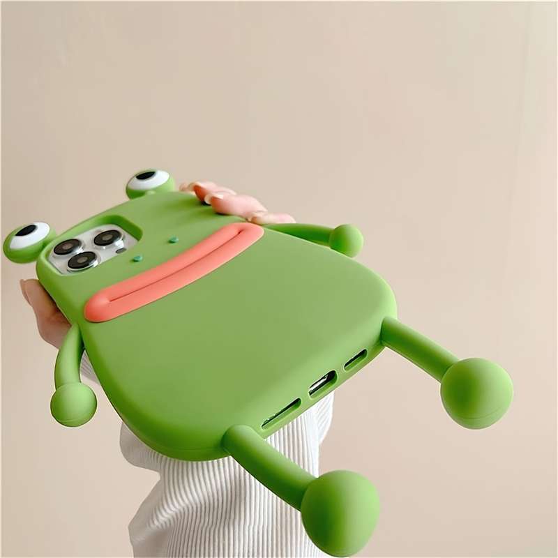 1Pc Green For iPhone 13 3D Big Eyes Frog Phone Case