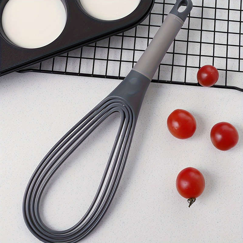 1pc 2-in-1 Collapsible Twist Whisk Balloon Flat Beater Design Non-Stick Food-Safe Plastic
