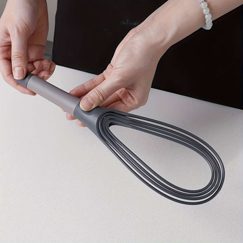 1pc 2-in-1 Collapsible Twist Whisk Balloon Flat Beater Design Non-Stick Food-Safe Plastic