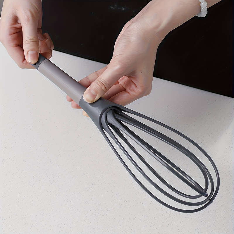 1pc 2-in-1 Collapsible Twist Whisk Balloon Flat Beater Design Non-Stick Food-Safe Plastic