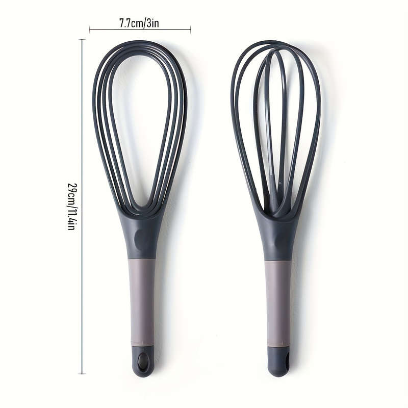 1pc 2-in-1 Collapsible Twist Whisk Balloon Flat Beater Design Non-Stick Food-Safe Plastic