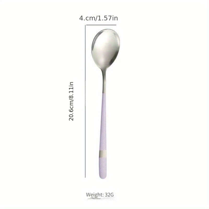 5pcs Stainless Steel Spoon Set Rustproof Long Handle Suitable for Family Gatherings and Rest