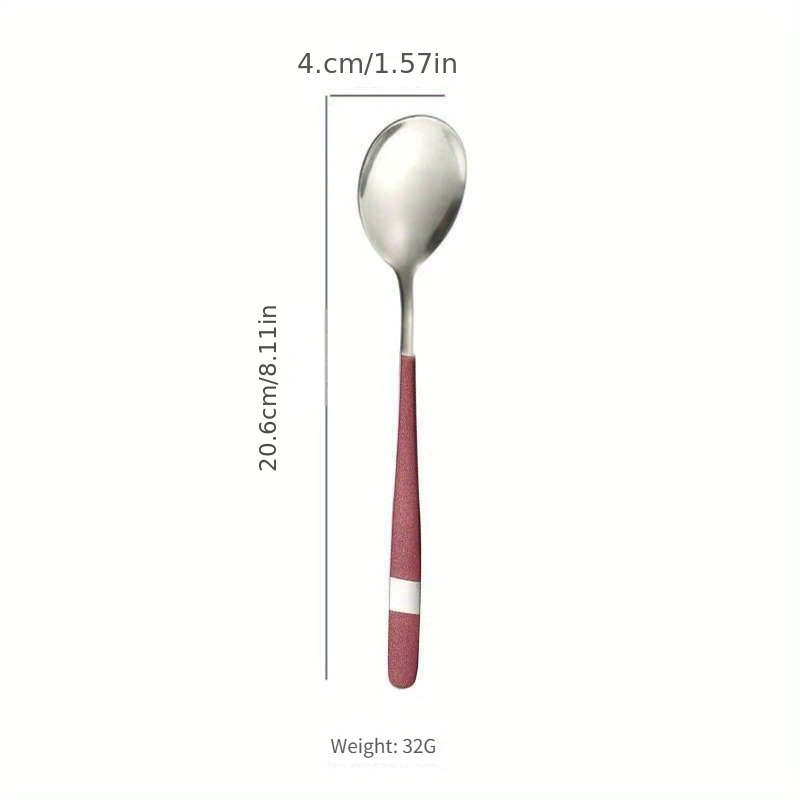 5pcs Stainless Steel Spoon Set Rustproof Long Handle Suitable for Family Gatherings and Rest
