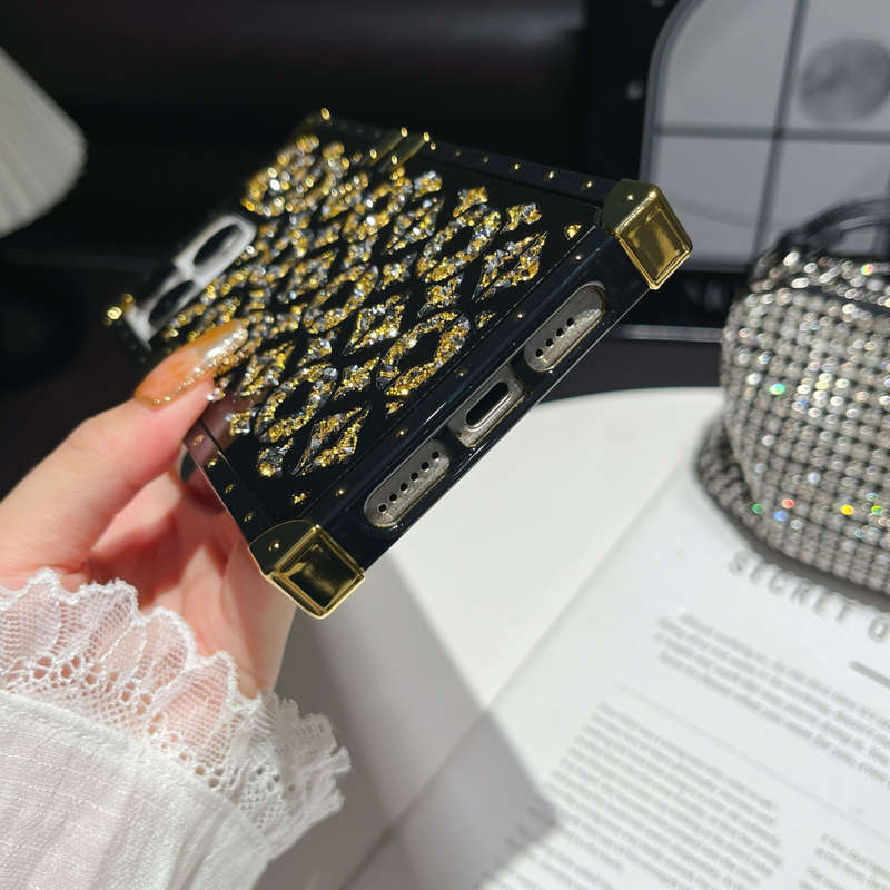 1Pc Silvery For iPhone 12 Pro Max Mirror Rhinestone Phone Case