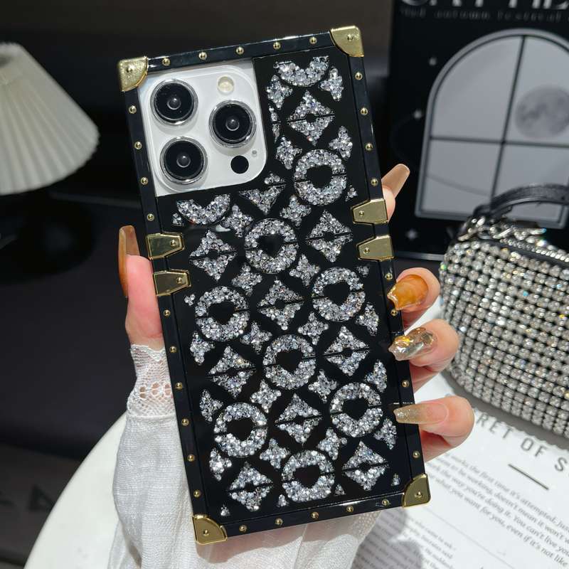 1Pc Silvery For iPhone 12 Pro Max Mirror Rhinestone Phone Case