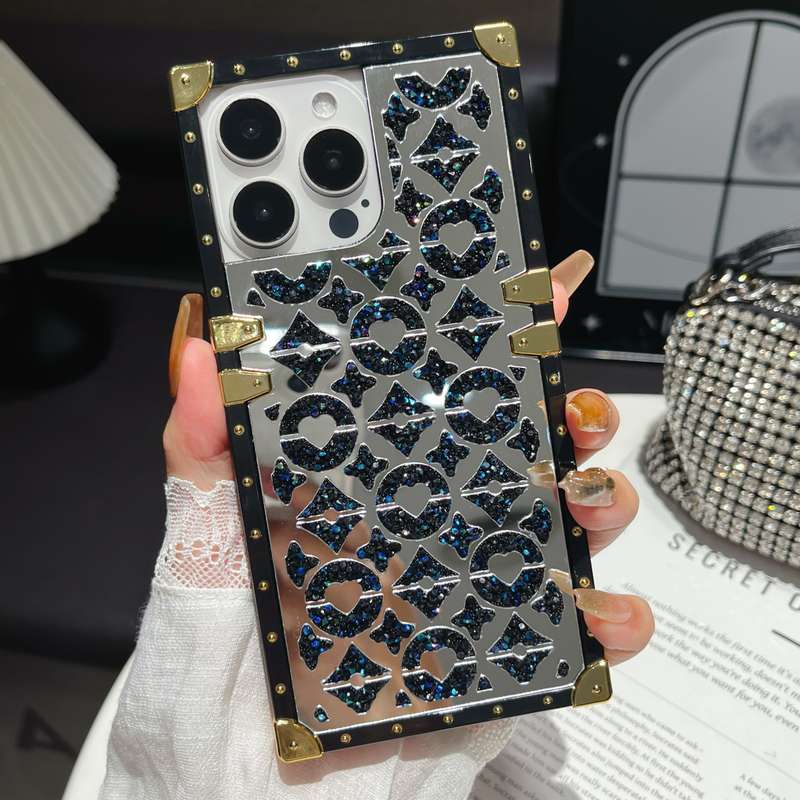 1Pc Silvery For iPhone 12 Pro Max Mirror Rhinestone Phone Case