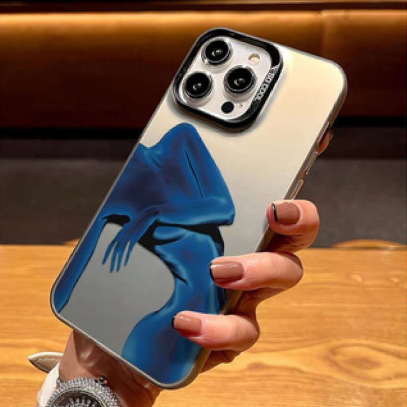 1Pc Mixed Color  For iPhone 14 Plus Abstract Laser Energy Phone Case