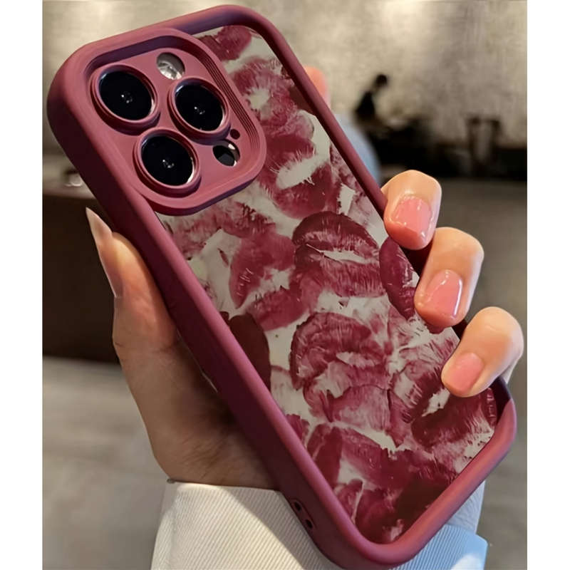 1Pc Burgundy For iPhone 13 Pro Max Phone Case Phone Cover