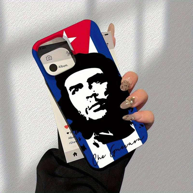 1Pc Black For iPhone 16 Plus Che Guevara Cartoon Designs Phone Case