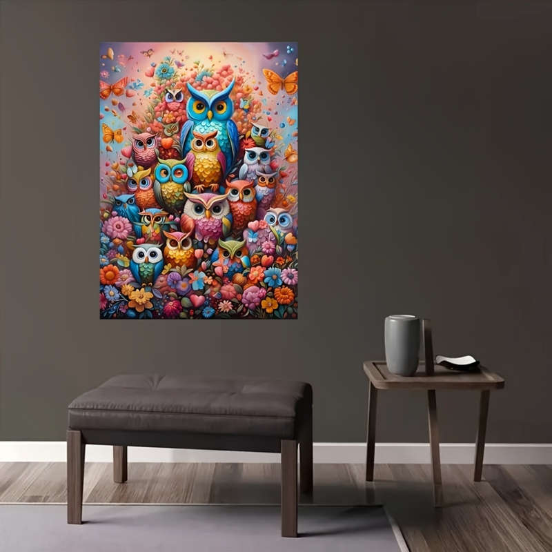 1000pcs Colorful Owl Personalized DIY Puzzle Thick And Durable Seamless Jigsaw Desi