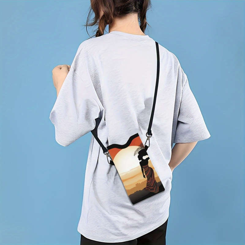 1Pc 9.3x18cm For Phone Faux Leather Phone Bag